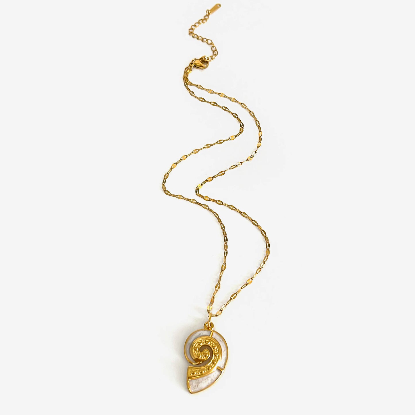 Stainless Steel Sun Flower White Enamel Conch