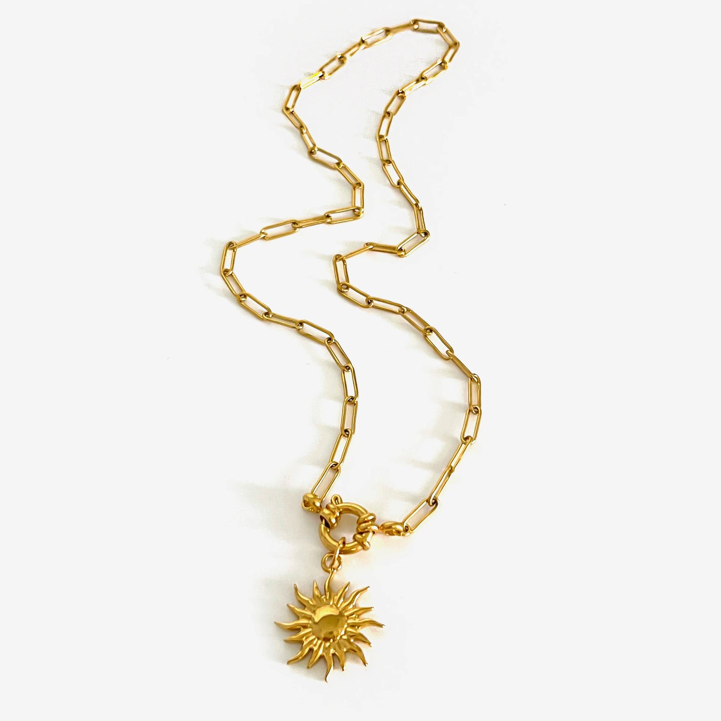 Stainless Steel Sun Flower White Enamel Conch